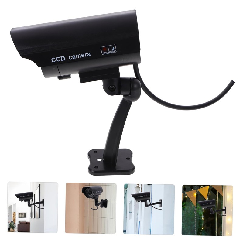 jojofuny 2pcs Fake CCTV Realistic Imitation Security Flashing Led Light