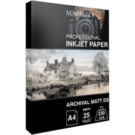 Marrutt 230gsm Archival Matt Double Sided Inkjet Photo Paper: A4-25 Sheets