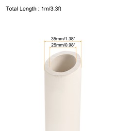 Rebower 1" Pipe Insulation Tubing Heat Preservation Foam Tubing Handle Grips, [for Plumbing Insulation Wrap] - 3.3ft/White