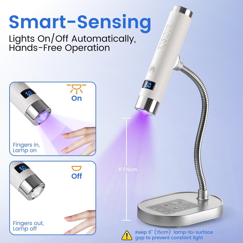 Rosiour Mini UV Lamp for Gel Nails- Rechargeable Handheld Nail