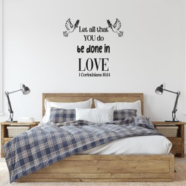Bible Verse Wall Decals with Peace Pigeons Drawings - Peace Pigeons Pictures Wall Decals Scripture Verses - Bible Verses Wall Decor Stickers with Pigeons Drawing