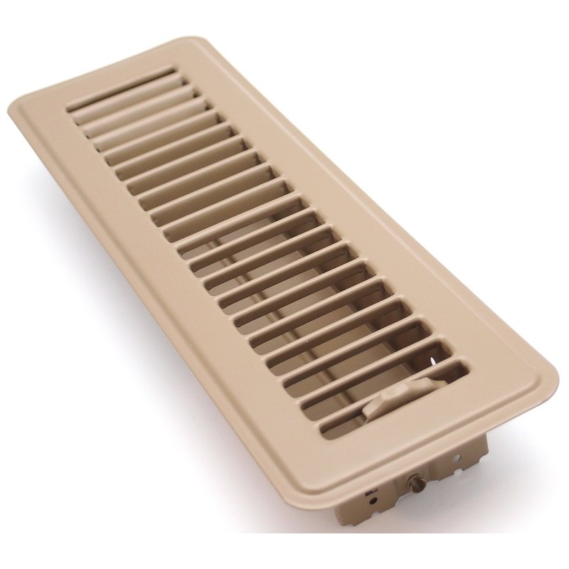4" X 14" Floor Register with Louvered Design - Fixed
