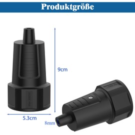 MejaRizon Schuko Coupling, Pack of 2 Schuko Plug Coupling with Screwdriver, 250 V/16 A, IP20 Schuko Coupling Outdoor for 8 mm Cable, Euro Coupling Suitable for Cable Extensions