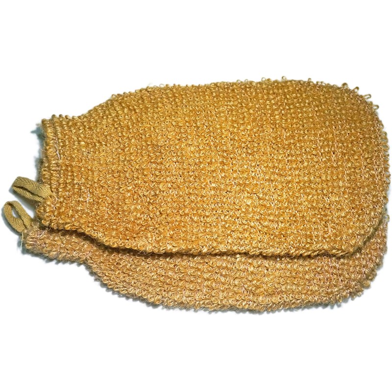 Manoplas Exfoliantes de Fibra Vegetal Natural (Pack de 2) para
