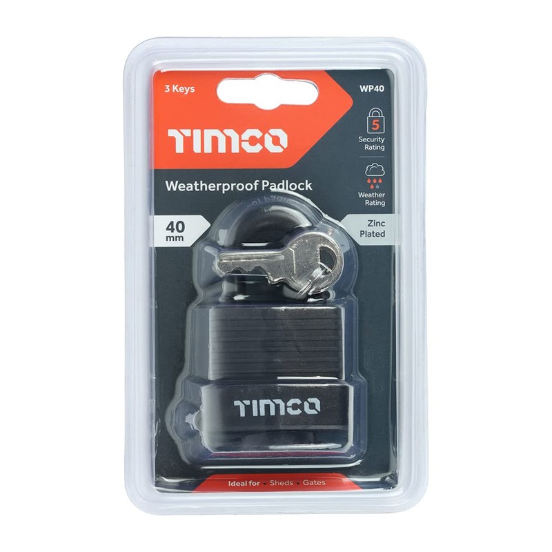 TIMco WP40 Weatherproof Padlock 40mm - 1 pc