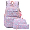 Mfikaryi Elementary School Backpack for Girls,Waterproof Student Bookbag with Lunch box and Pencil Case