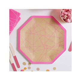 Ginger Ray Geometric Paper Plates - Pack of 8
