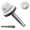 JEGONFRI 300pcs #10 x 1 White Hex Head Self-Drilling Metal