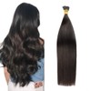 I Tip Human Hair Extensions,16inch 40cm #1B Natural Black Remy