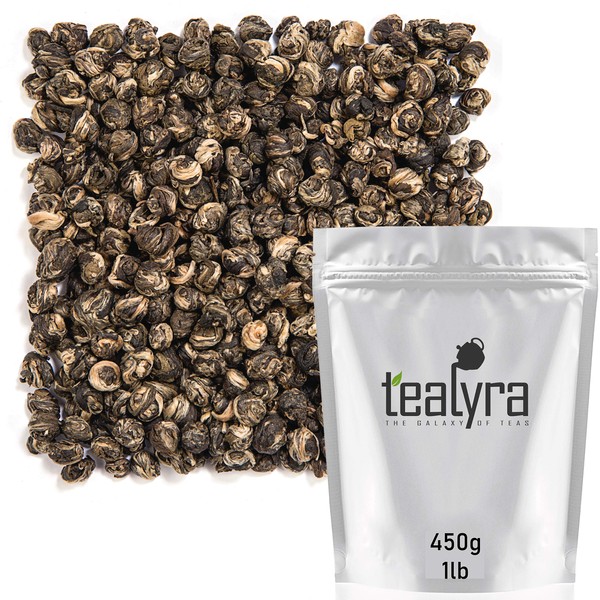 Tealyra - Imperial Jasmine Dragon Pearls - 16-Ounce - Green Tea Loose Leaf - Best Jasmine Tea - Organically Grown - 450 Gram