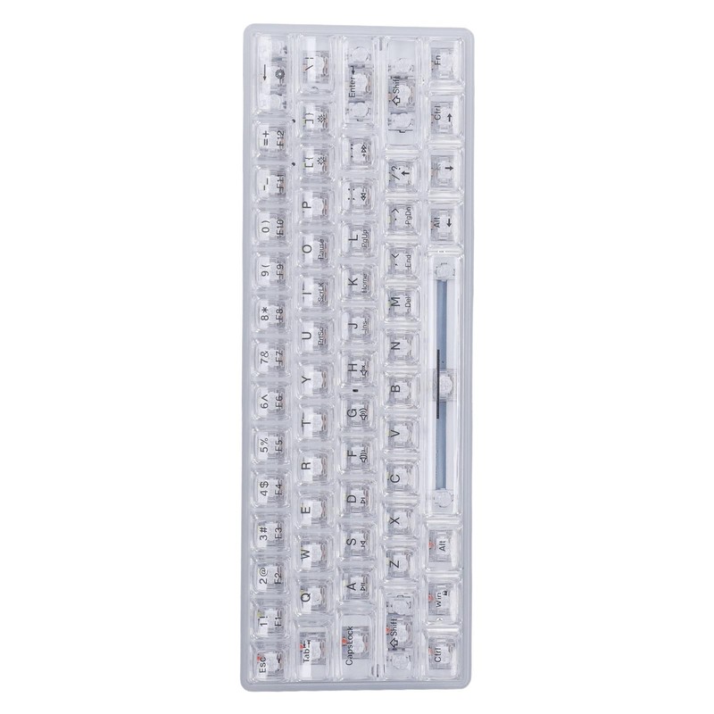 61 Keys Transparent Mechanical Keyboard Clear Keycap Wired Gaming Keyboard
