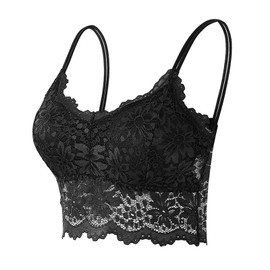 Strapless Padded Bra Bralette Lace Padded for Women Push-Up Bra Padded Women's Bustier Large Sizes Classic Comfortable Stretch Bra Running Bra for Fitness Yoga, black
