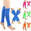 Leg Warmers and Long Arm Warmers Set Cotton Knitted Leg