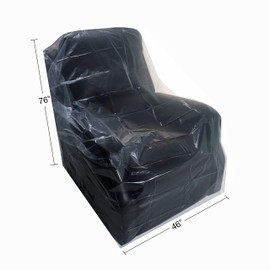 Uboxes (72x46) Chair Covers 2 MIL Heavy Duty Polyethylene to Protect Items from Dust Dirt and Spills, Clear, Set of 2