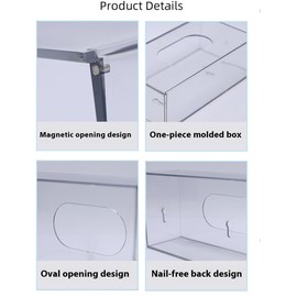 CLSSLVVBN Glove Dispenser Box, Clear Disposable Face Mask Box Holder, Standing/Wall Mount Hair Nets Storage Box, Dispenser Storage Box with Lid for Kitchen, Laboratory and Restaurant