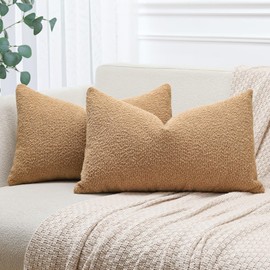 JOTOM Set of 2 Boucle Cushion Covers, Decorative Soft Plain Throw Cushion Cover, Modern Cushion Covers, Sofa Cushion, Decorative Cushion Cover for Living Room, Bedroom Decoration (40 x 60 cm, Sunsets)