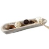 BEDAZE Wooden Dough Bowls Decorative，Rustic Bread Long Bowls Decor Wood
