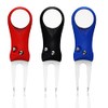 AMRTA Golf Divot Repair Tool with Magnetic Ball Marker Value 3 Pack, Golf Pitchfork Switchblade Foldable Metal Magnetic Pop-up Button for Golfer Outdoor (ABS Plastic Black Blue Red - 3 Pack)