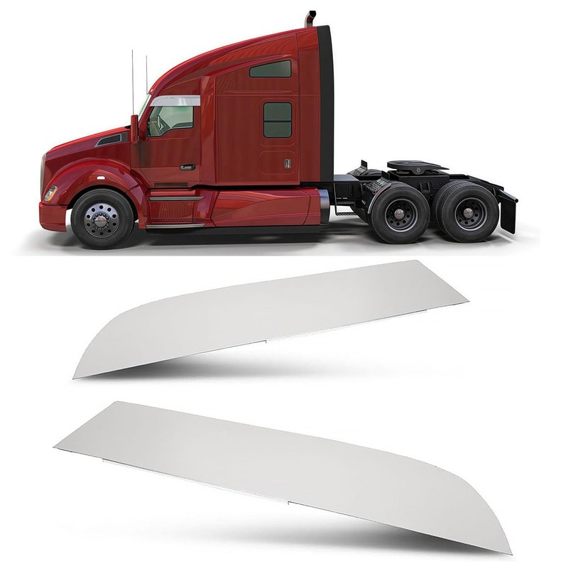 2PCS for 2013+ Kenworth T680/T880 Stainless Steel 8" Chopped Window