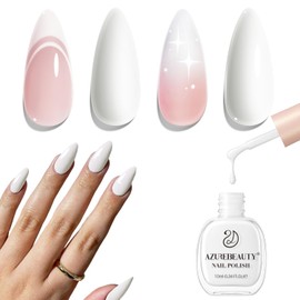 AZUREBEAUTY Warm White Nail Polish – Quick Dry, Long-Lasting, Natural Glossy Finish for DIY Manicure & Nail Art, Salon Quality, 10ml for Women