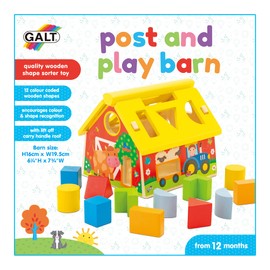 Galt Toys, Post and Play Barn, Wooden Shape Sorter, Developmental Toy, Ages 1 Years Plus