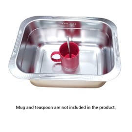 Incoc Stainless Steel Basin Bucket Dishpan Dish Washing Bowl Basket Portable Tub Rack (Large)