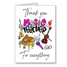 Thankyou Thank you music Teacher Card For everything
