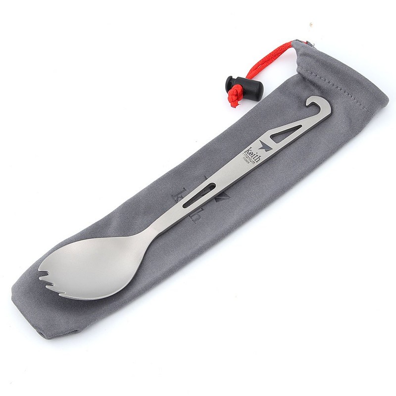 Keith Ti5311 Titanium Bottle Opener Spork Spoon Outdoor Trekking