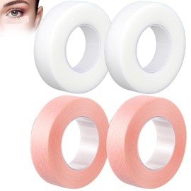 Eastrise Lash Tape,Eyelash Tape,Pe Micropore Medical Tape for Eyelash Extension,Breathable & Micropore Tape,9m/9.8yd Each Roll (2 Roll/Pink+2 Roll/White)