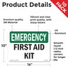 First Aid Kit OSHA Emergency Vinyl Decal Label 14 Inch