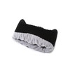 Winter Knit Beanie with Snowflake Pattern, Black, Ribbed Design with