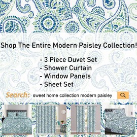 1500 Supreme Collection Extra Soft Modern Paisley Pattern Sheet Set - Luxury Bed Sheets Set with Deep Pocket Wrinkle Free Bedding, Printed Pattern