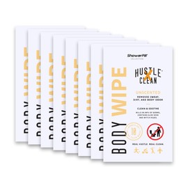 Hustle Clean Unscented Body Wipes, Pack of 80, Removes Sweat and Body Odor