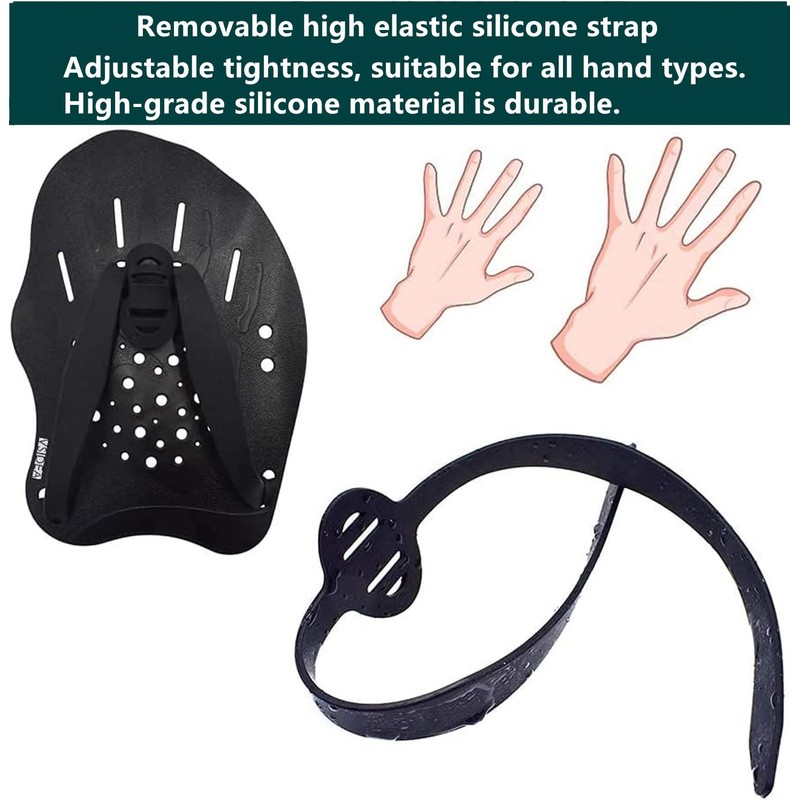 Swimming Training Hand Paddle , Swimming Training Paddle Adjustable Diving