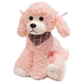 Ruzucoda Peluche Caniche Perro Cachorro Animales Peluche Juguetes Muñecas Niños Regalos 9 Pulgadas (Rosa)