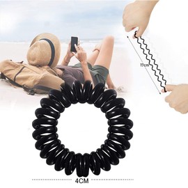 LUYING Spiral Hair Elastic Phone Cord Style Hair Elastic Ponytail Spring Elastic Coil Hair Tie Durable No Marks (4 Colors 8-Piece Set)
