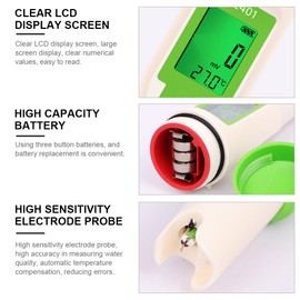 Chlorine Testing Pen 4-in-1 Water Chlorine Content Measuring Pen Swimming Pool Chlorine Measuring Instrument Water Chlorine ORP H2 Temperature Tester