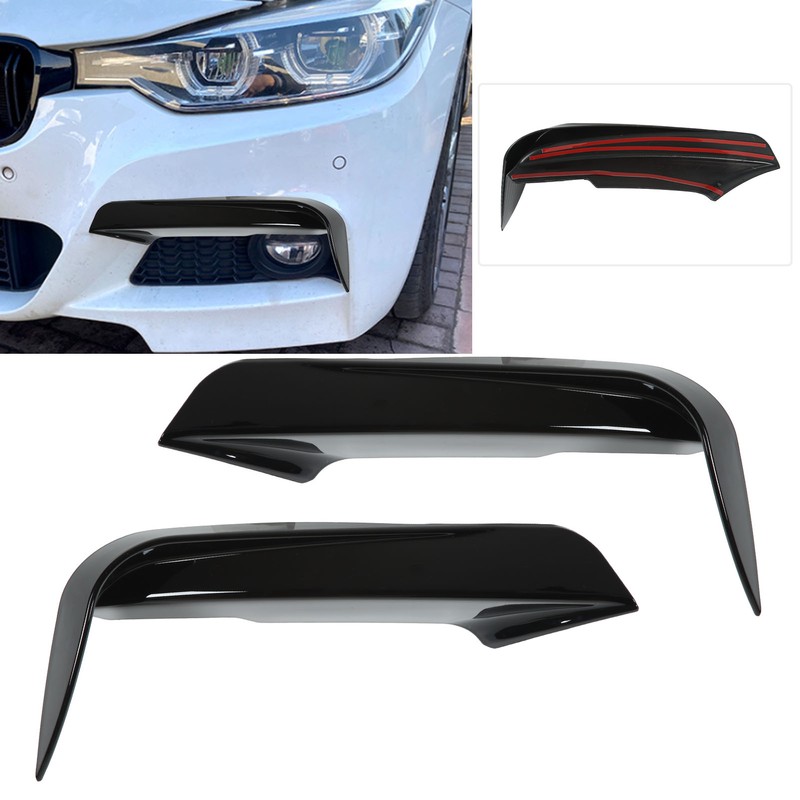 2pcs Front Bumper Vent Canard Splitter Left Right ABS Wind
