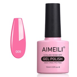 AIMEILI Semi-permanent UV LED Gel Nail Polish Nail Polish Manicure Colors Pink (009) 10ml