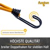 fuxton Pack of 10 Short Bungees with Hooks (Yellow 130
