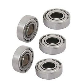 sourcing map 5 Pcs 12mm x 28mm x 8mm 6001Z Shielded Deep Groove Radial Ball Bearing
