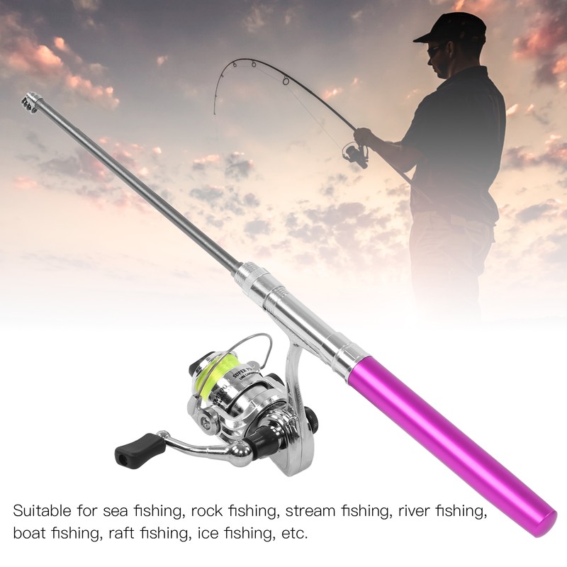 Portable Mini Pen Shape Fishing Rod Pole Pocket Retractable Fishing