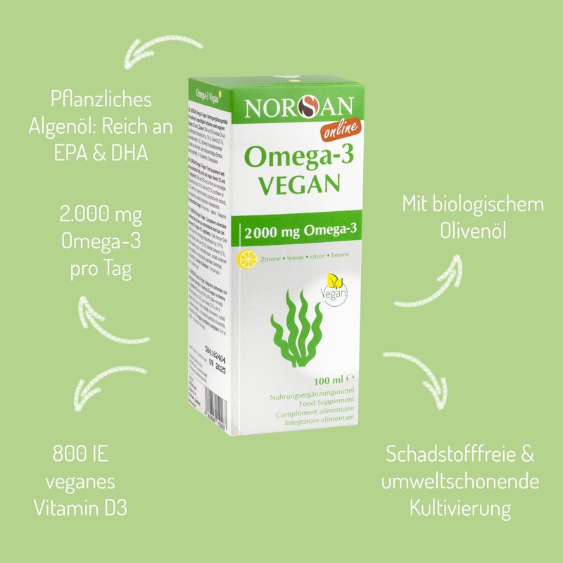 Norsan Premium Vegan Oil - 2,000 mg Omega 3 Algae