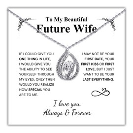 TRYNDI To My Future Wife Necklace – Romantic Fiance Gifts for Valentines Day, Future Mrs Keepsake, Birthday Present for Her, Bride to Be Jewelry, Heartfelt Fiance Gift for Women