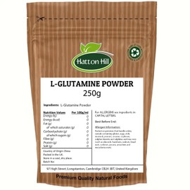 Pure L-Glutamine Powder 250g by Hatton Hill – Premium Amino Acid Supplement for Muscle Recovery & Gut Health – Unflavoured, Vegan Friendly