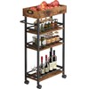 Asgolion Slim Storage Cart, 4 Tier Rolling Cart with Handle,