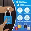 sourcing map Combination Padlock, 8-Digit Push Button Padlock 4-Position Locking