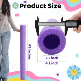 Hanaive 2 Pack Jumbo Pool Noodles 41 Inch x 4.1 Inch Foam Swim Hollow Swimming Noodle Bulk Bright Pool Noodles Floats Heavy Duty for Swimming Floating Craft Projects Decorations(Purple)