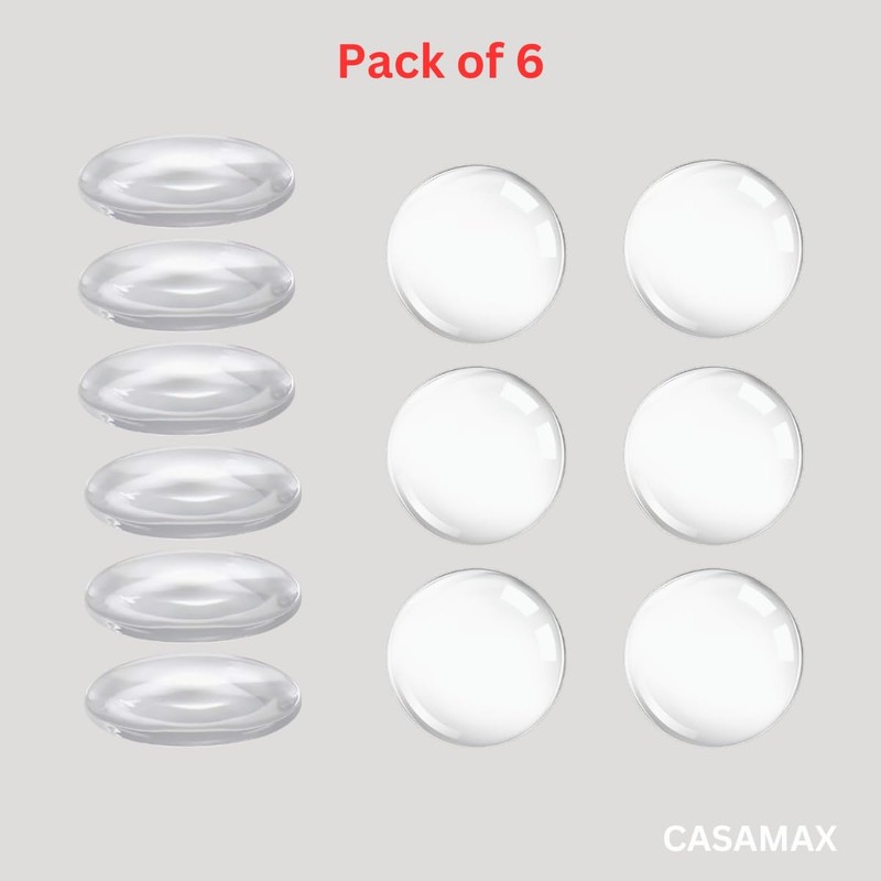 Silicone Wall Protectors & Door Stoppers: 6-Pack Clear, Self-Adhesive Bumpers