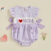 Newborn Baby Girl Outfit I Love DAD/MOM Flying Sleeve Plaid